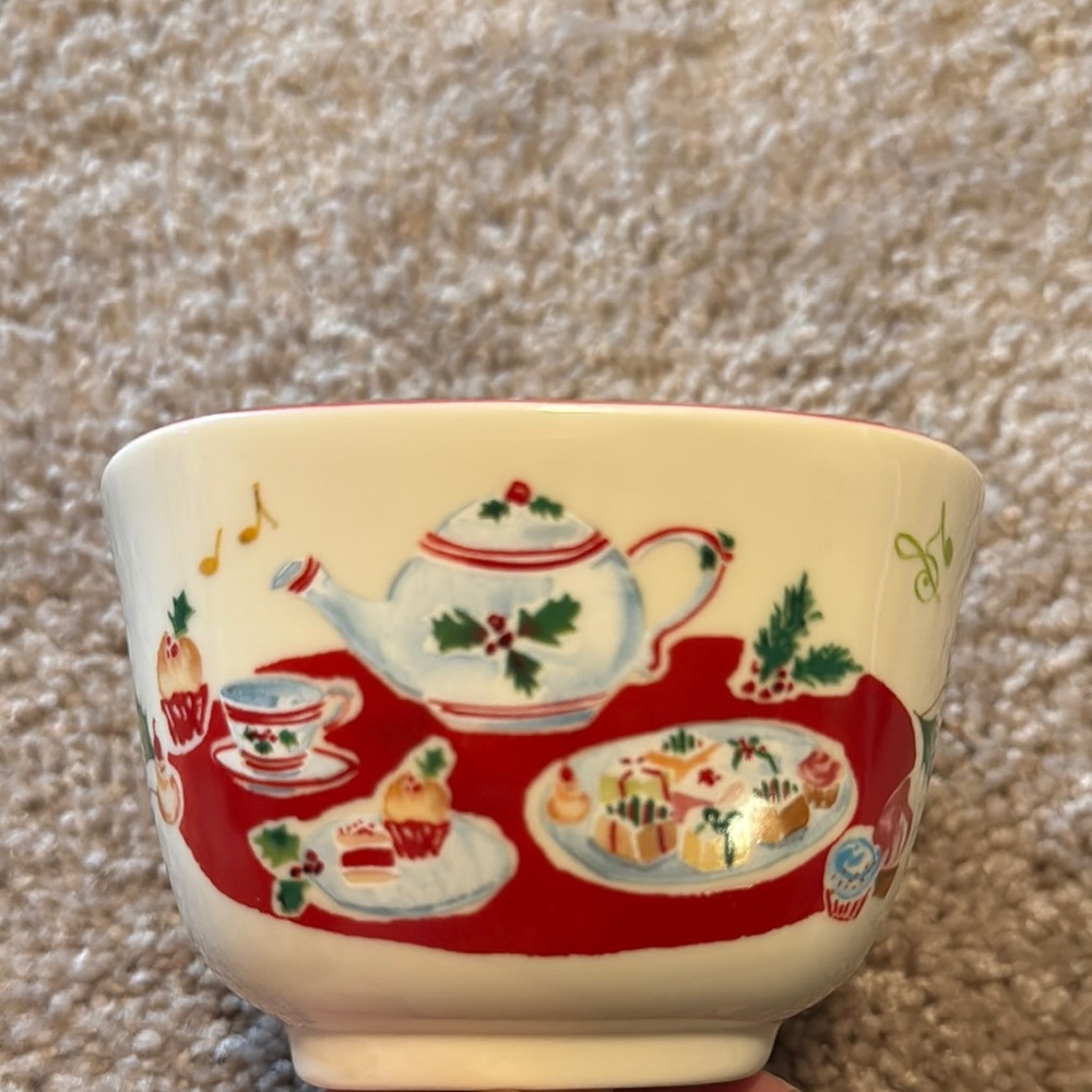 Festive Holiday Ceramic Bowl - Multicolor